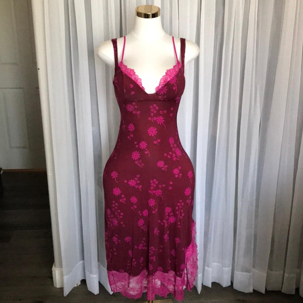 Intimately Free People Lace Trim Fitted Midi Dress